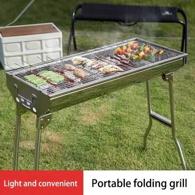 Awaoko 4pcs Extended Stainless Steel BBQ Grill Set  Foldable, Portable & Heavy-Duty