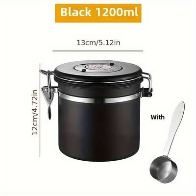 Awaoko 304 Stainless Steel Airtight Container Set (2pcs)  1 Airtight Canister + 1 Spoon