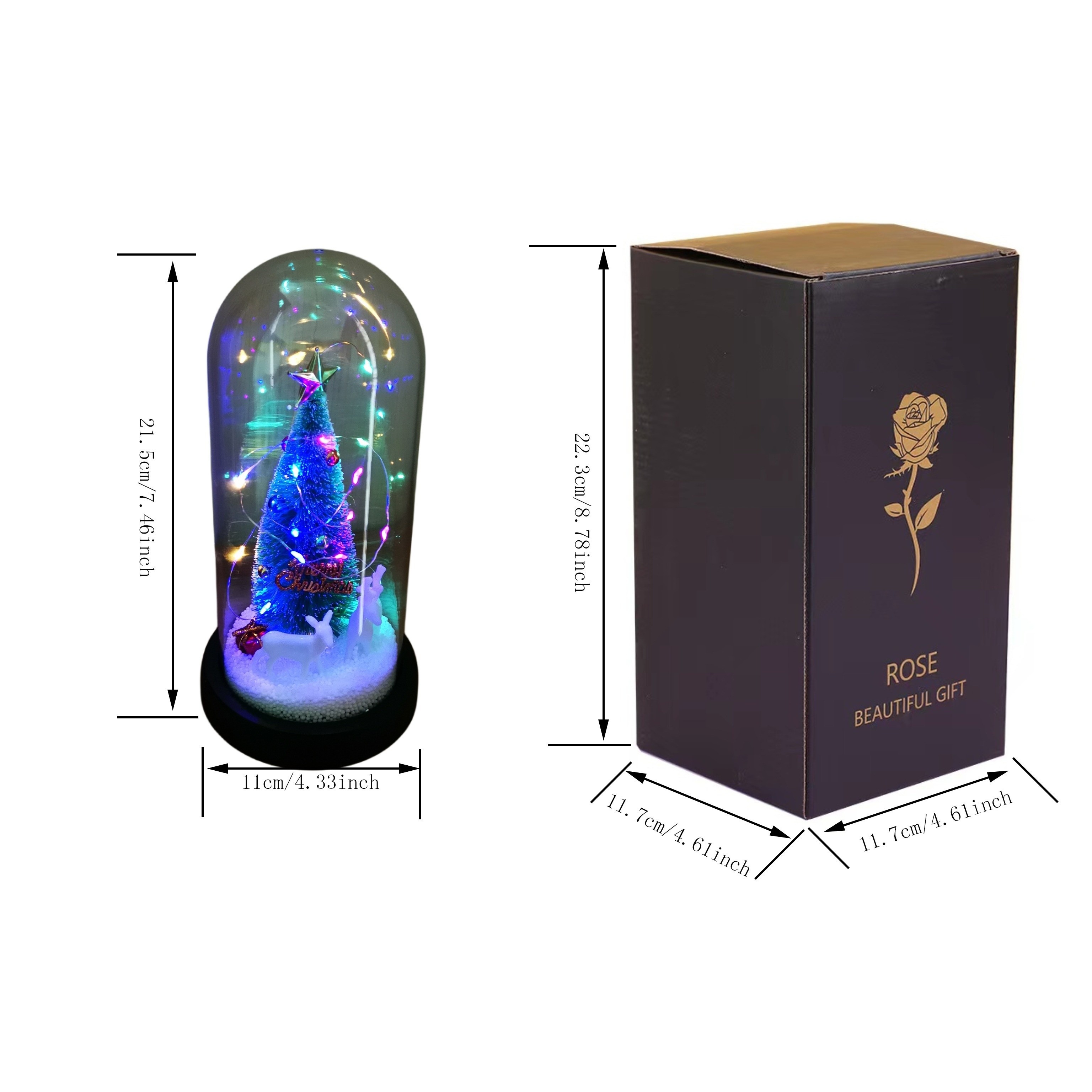 Eternal Glow Christmas Tree with Santa & Reindeer