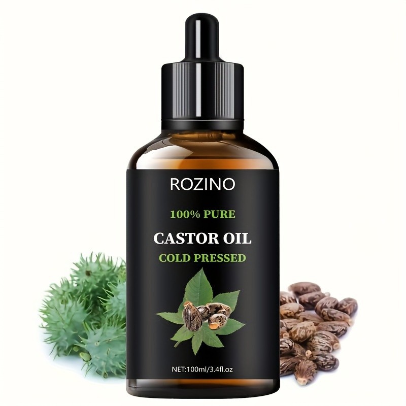 ROZINO Unrefined Castor Oil  Cold-Pressed Hair, Skin & Nail Care Solution