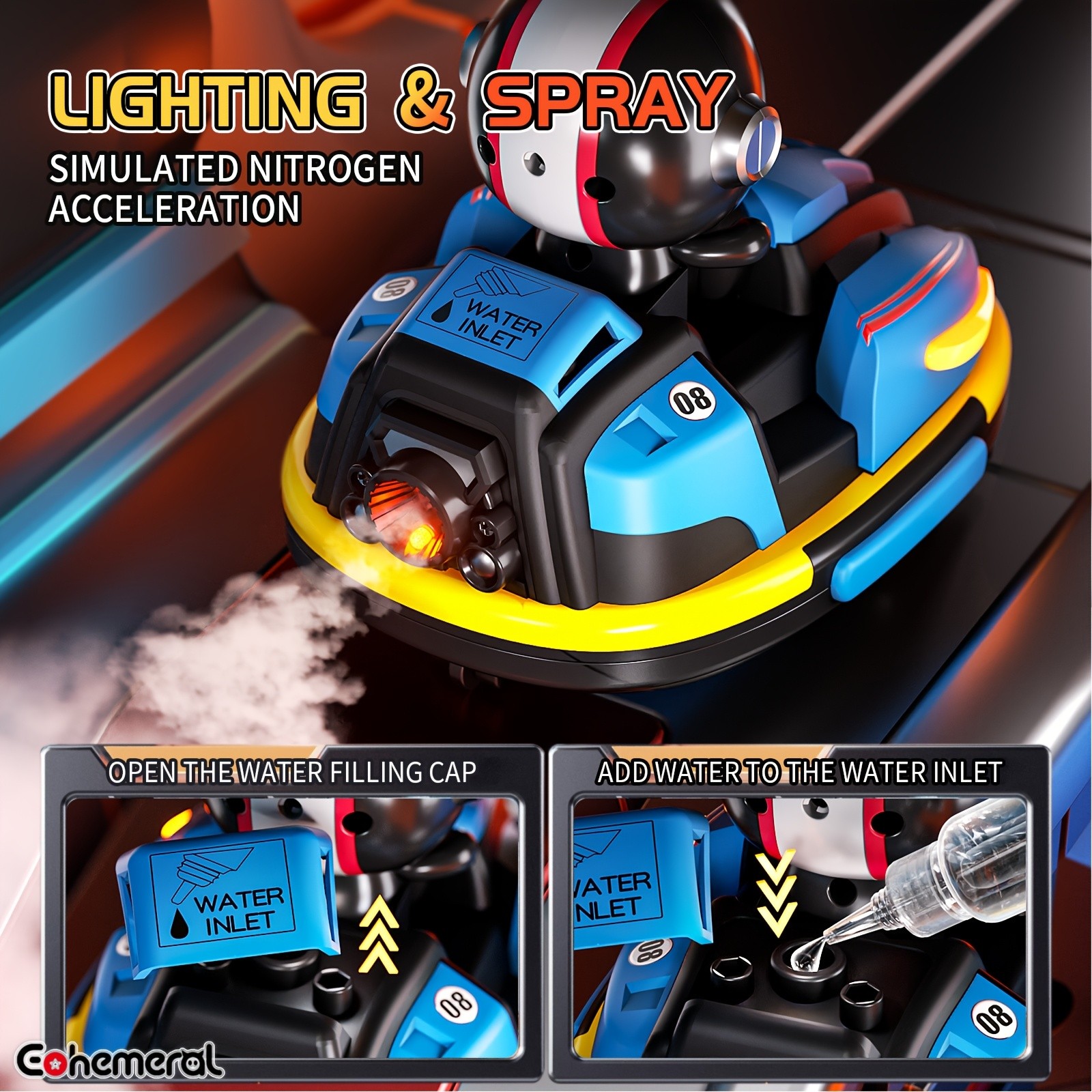 EOHEMERAL REMOTE CONTROL CAR  DRIFT STUNT BUMPER RACING KART