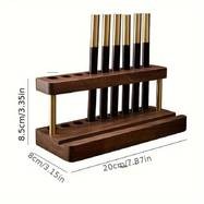YIMUWN Walnut Wood Desk Organizer  Multifunctional Pen Holder, Phone Stand & Storage