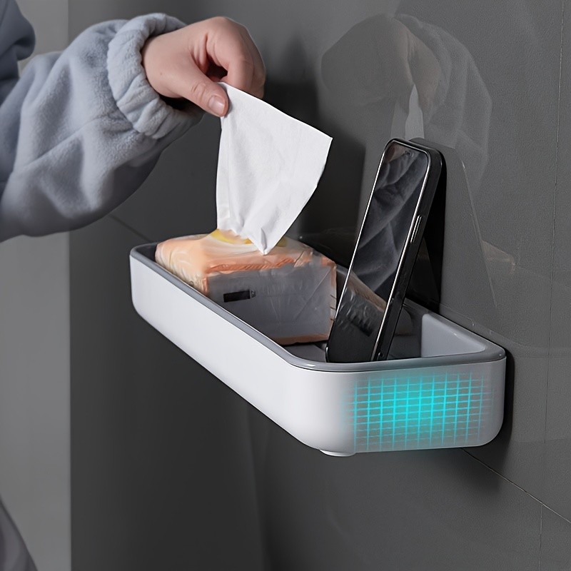 LDQ No-Drill Toilet Caddy & Dispenser  Wall-Mounted Storage Tray for Effortless NZ Bathroom Organisation