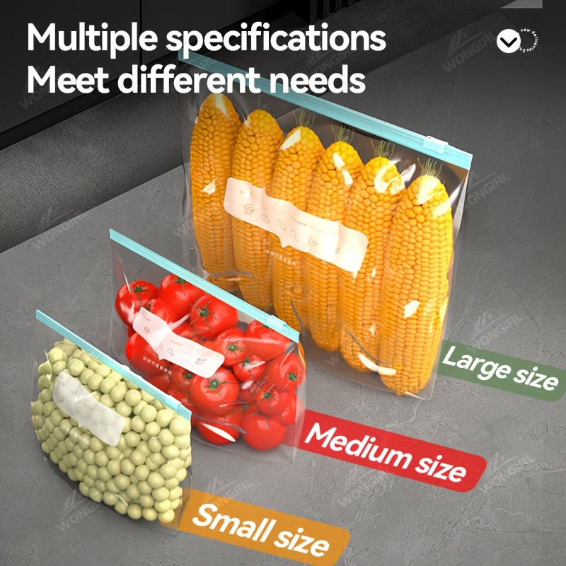 LDQ 60pcs Leak-Proof Food Storage Bag Set  Reusable Multi-Size Kitchen Organisers for Fresher NZ Ingredients