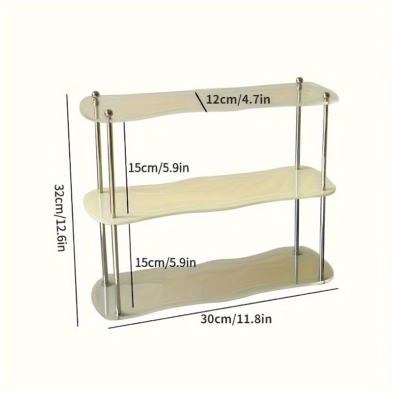LDQ Two-Tier Acrylic Desktop Shelf  Detachable Space-Saving Organiser for NZ Beauty & Workspaces