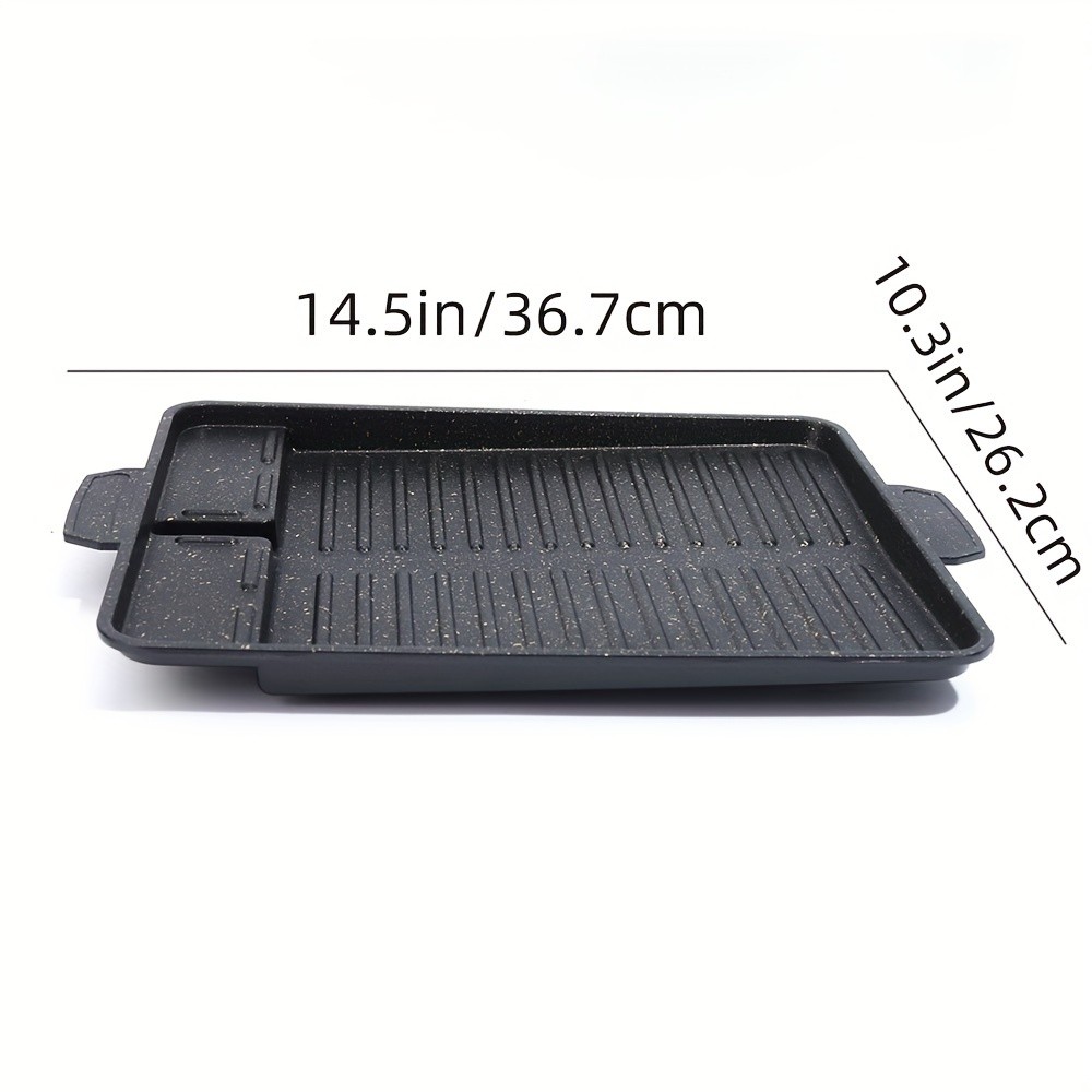 LDQ Smokeless Non-Stick Grill Pan  Durable Aluminium Alloy Rectangular Tray for Easy NZ Indoor & Outdoor BBQ