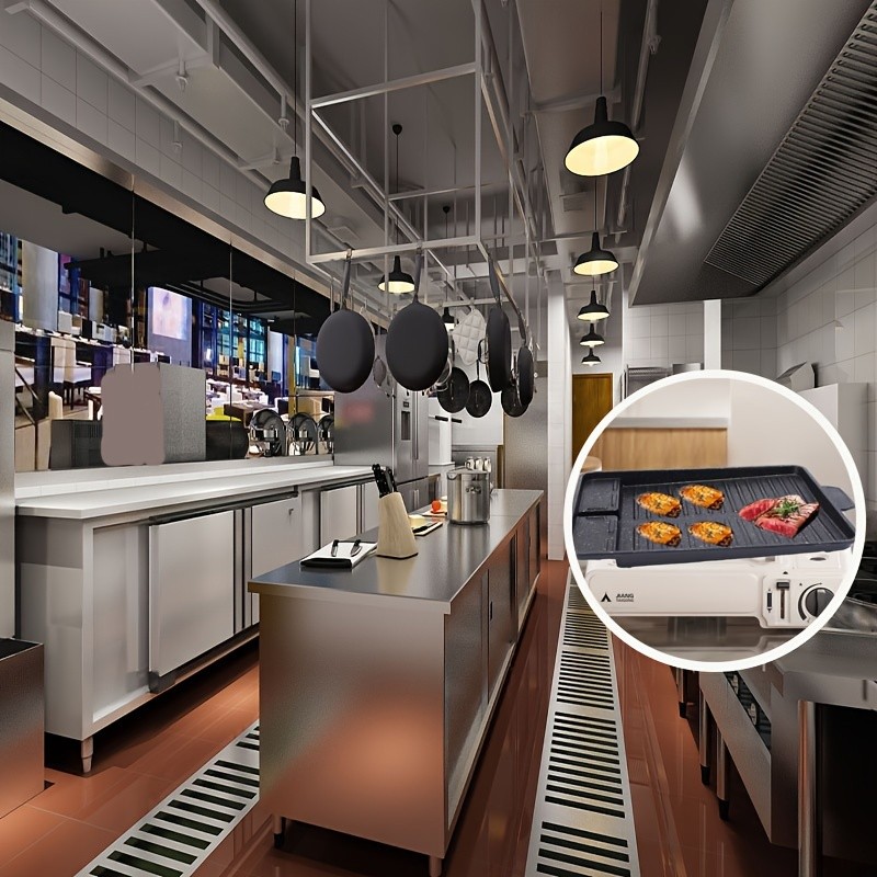 LDQ Smokeless Non-Stick Grill Pan  Durable Aluminium Alloy Rectangular Tray for Easy NZ Indoor & Outdoor BBQ