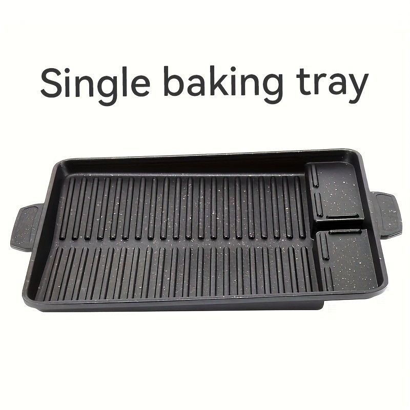 LDQ Smokeless Non-Stick Grill Pan  Durable Aluminium Alloy Rectangular Tray for Easy NZ Indoor & Outdoor BBQ