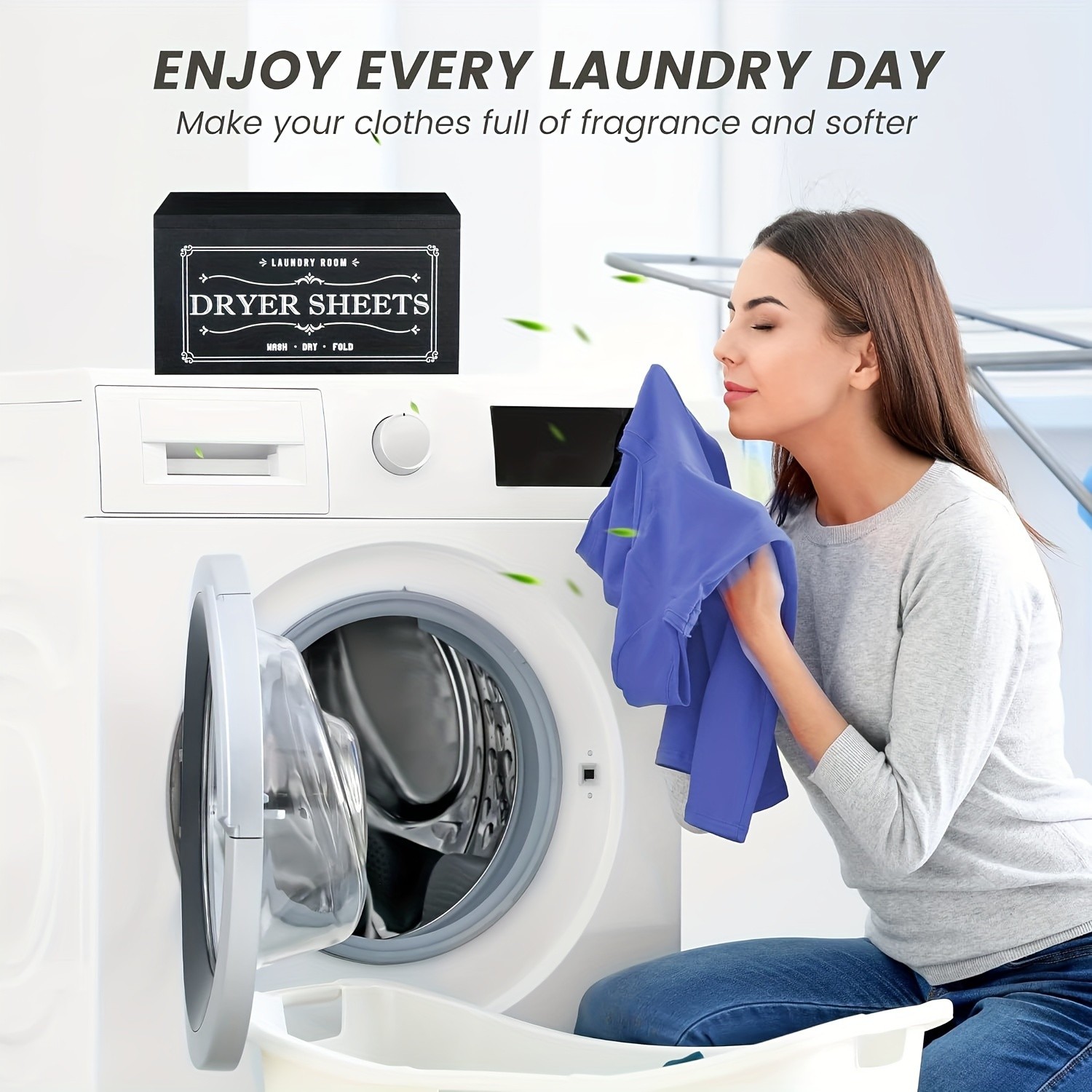 LDQ Rustic Dryer Sheet Holder  Hinged-Lid Farmhouse Container for Neat NZ Laundry Storage & Organisation