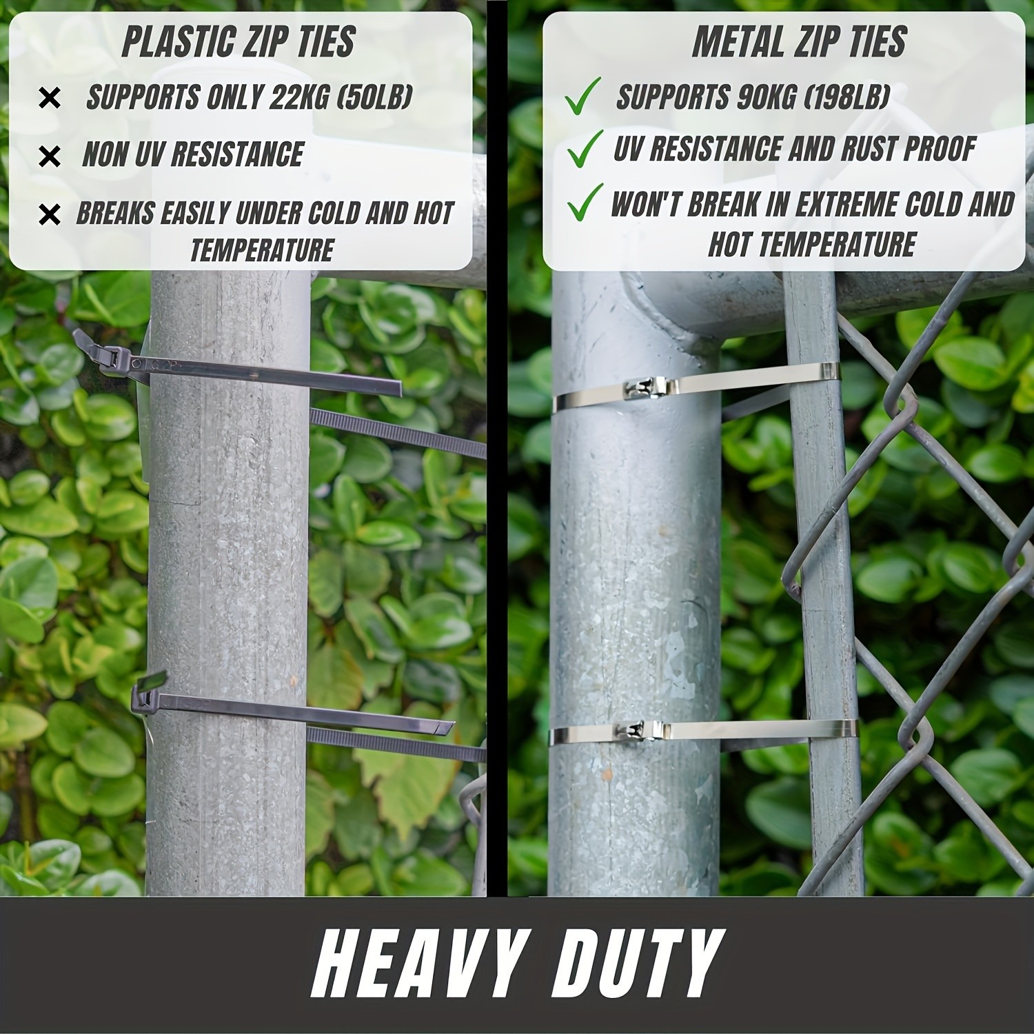 LDQ Heavy-Duty Stainless Steel Zip Ties  100pcs Rustproof Self-Locking Fasteners for NZ Vehicles, Machinery & Outdoor Use