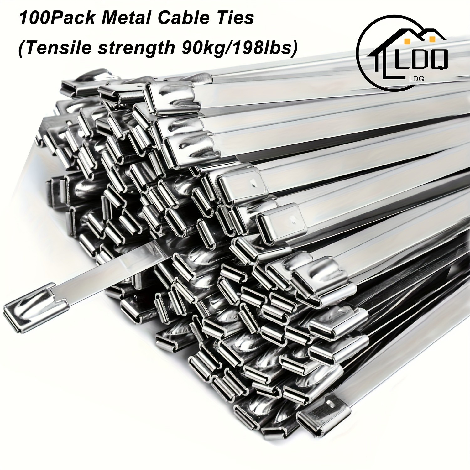 LDQ Heavy-Duty Stainless Steel Zip Ties  100pcs Rustproof Self-Locking Fasteners for NZ Vehicles, Machinery & Outdoor Use