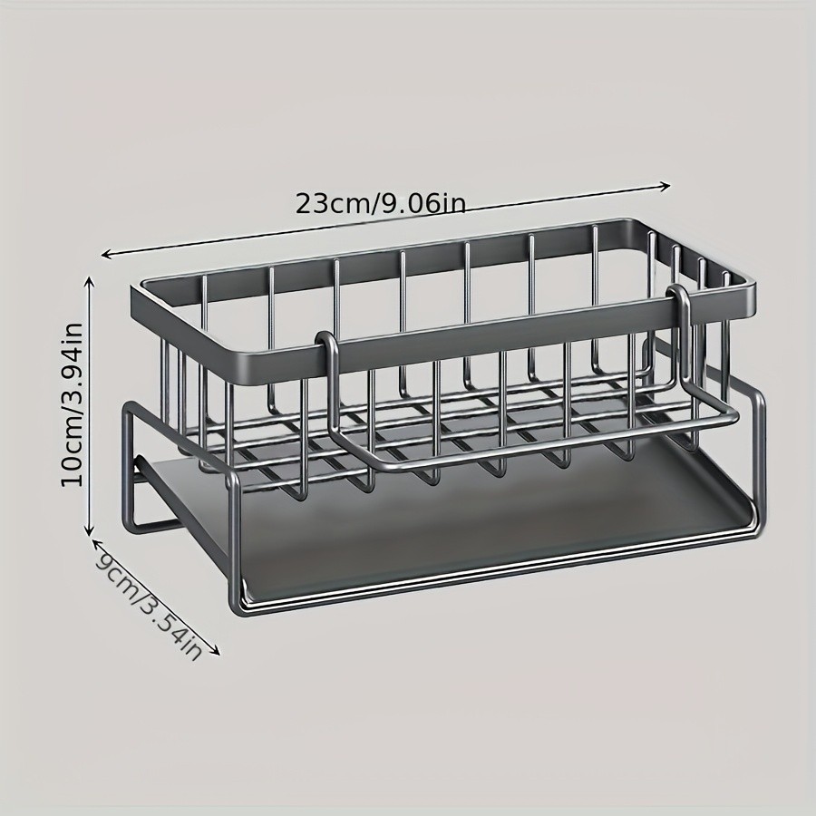 MCMLS Carbon Steel Sink Caddy  Heavy-Duty Black Countertop Rack for Smart NZ Kitchen Organisation