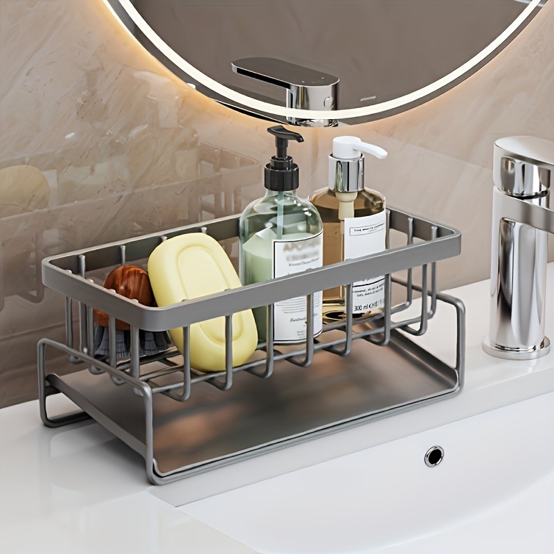 MCMLS Carbon Steel Sink Caddy Heavy-Duty Black Countertop Rack for Smart NZ Kitchen Organisation