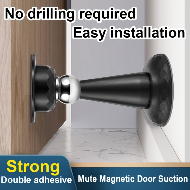 MCMLS Heavy-Duty Magnetic Door Stopper  No-Drill Anti-Slam Holder for Safe & Modern NZ Home Spaces