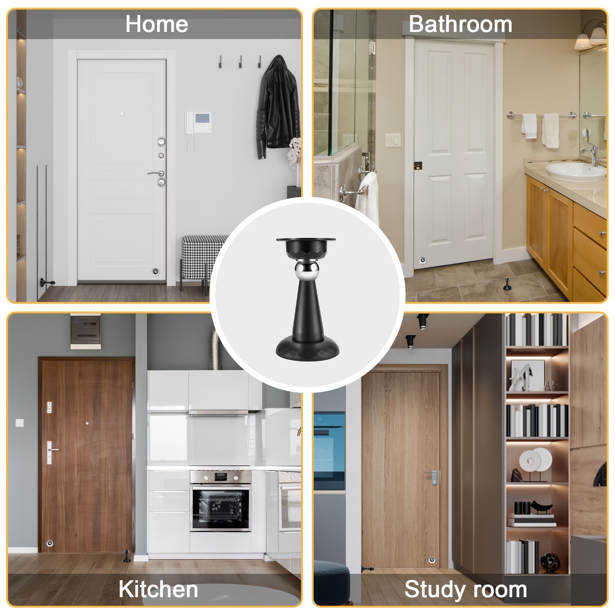 MCMLS Heavy-Duty Magnetic Door Stopper  No-Drill Anti-Slam Holder for Safe & Modern NZ Home Spaces