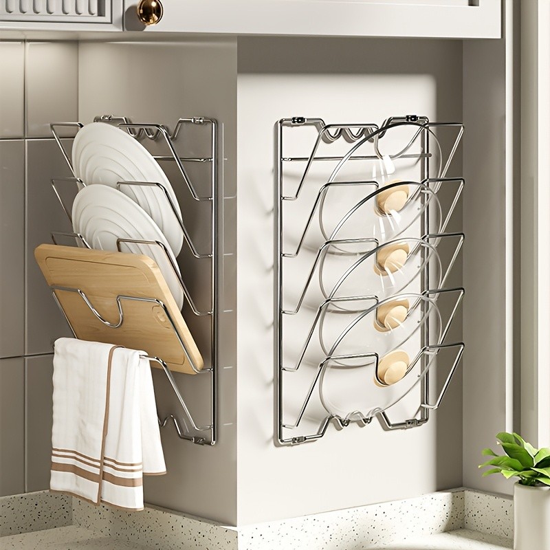 MCMLS Vertical Metal Pot Lid Rack  Heavy-Duty Multi-Tier Space-Saving Holder for NZ Cabinets & Pantries