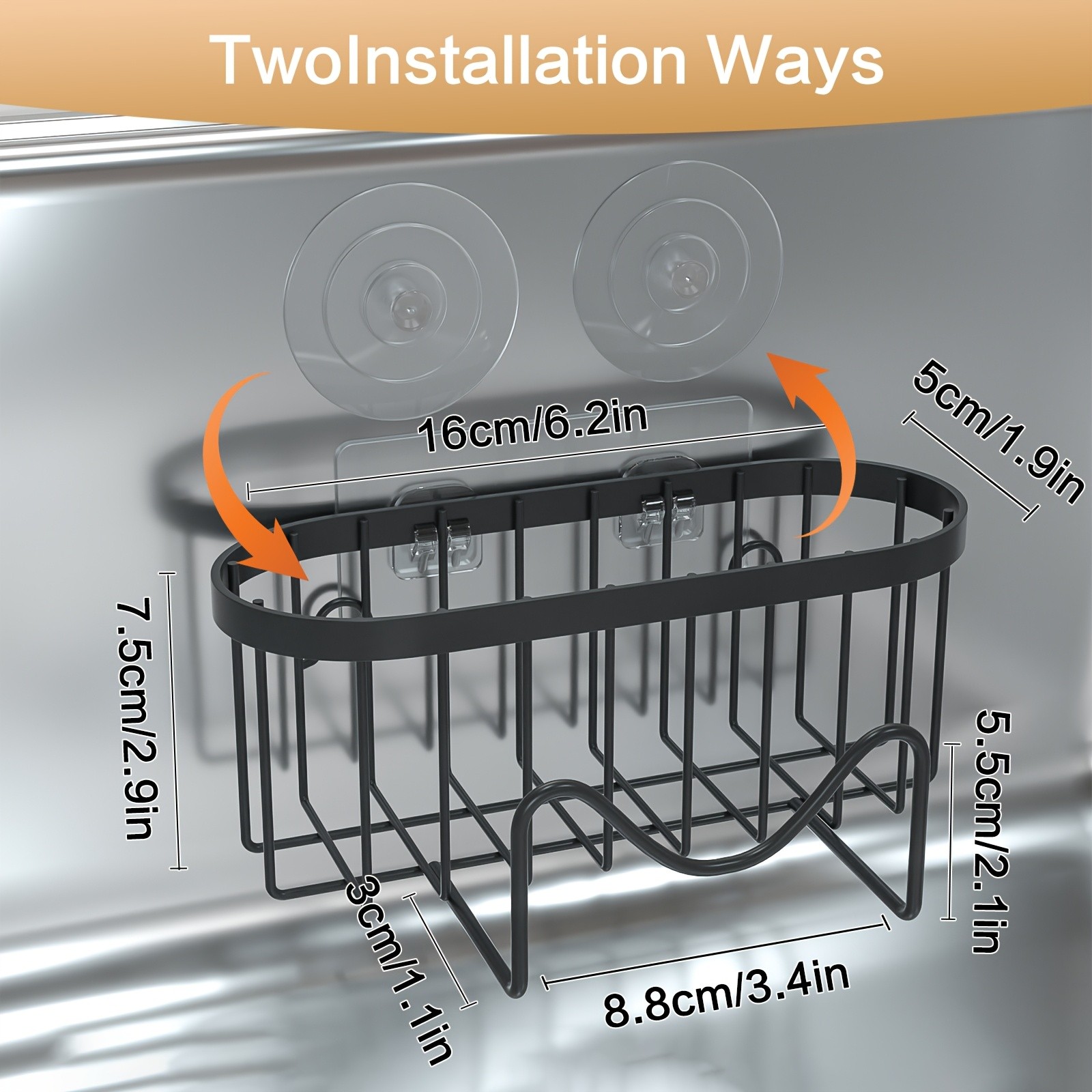 MCMLS 2-in-1 Stainless Steel Wall-Mounted Sink Caddy Heavy-Duty Over-Sink Storage Rack for Modern NZ Kitchens