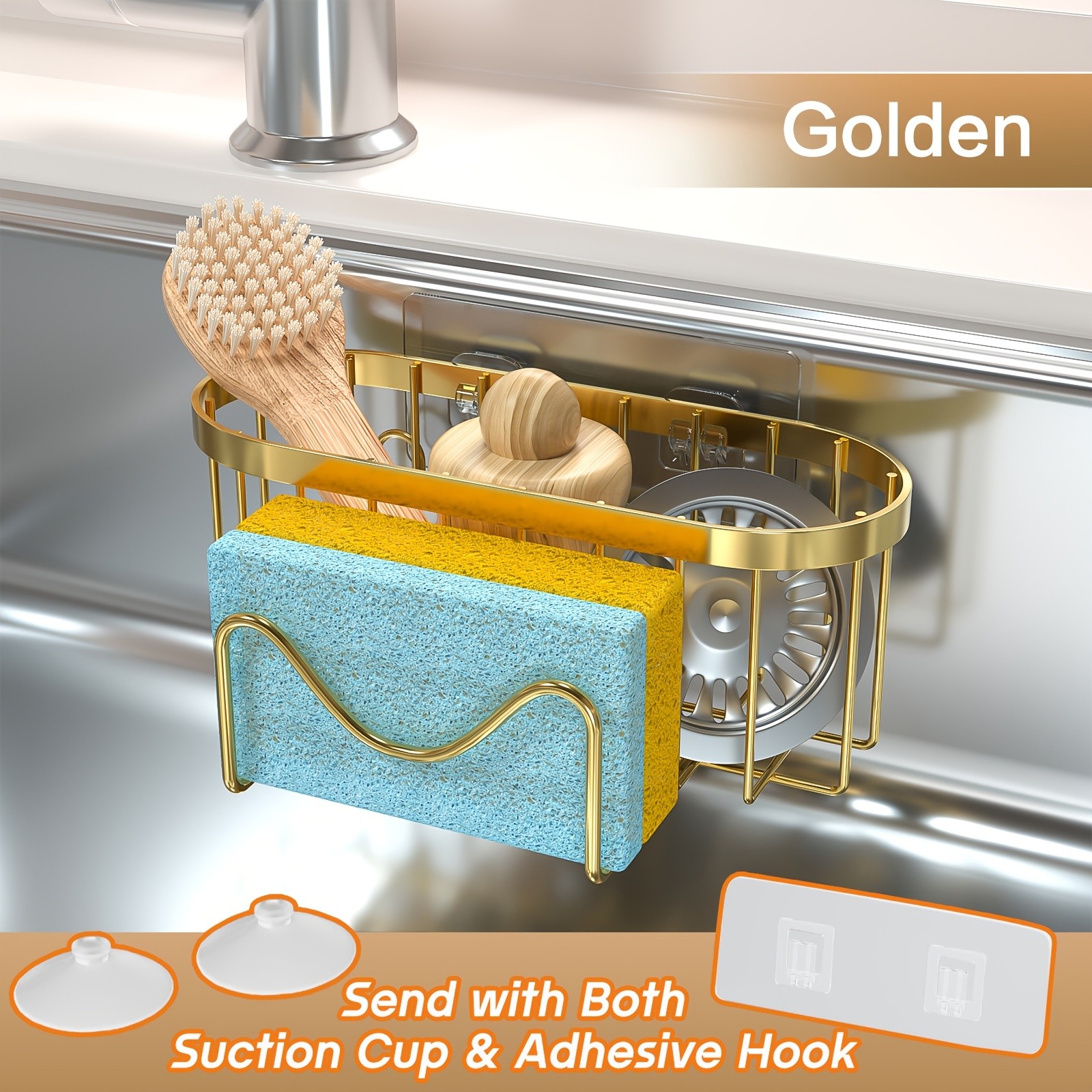 MCMLS 2-in-1 Stainless Steel Wall-Mounted Sink Caddy Heavy-Duty Over-Sink Storage Rack for Modern NZ Kitchens