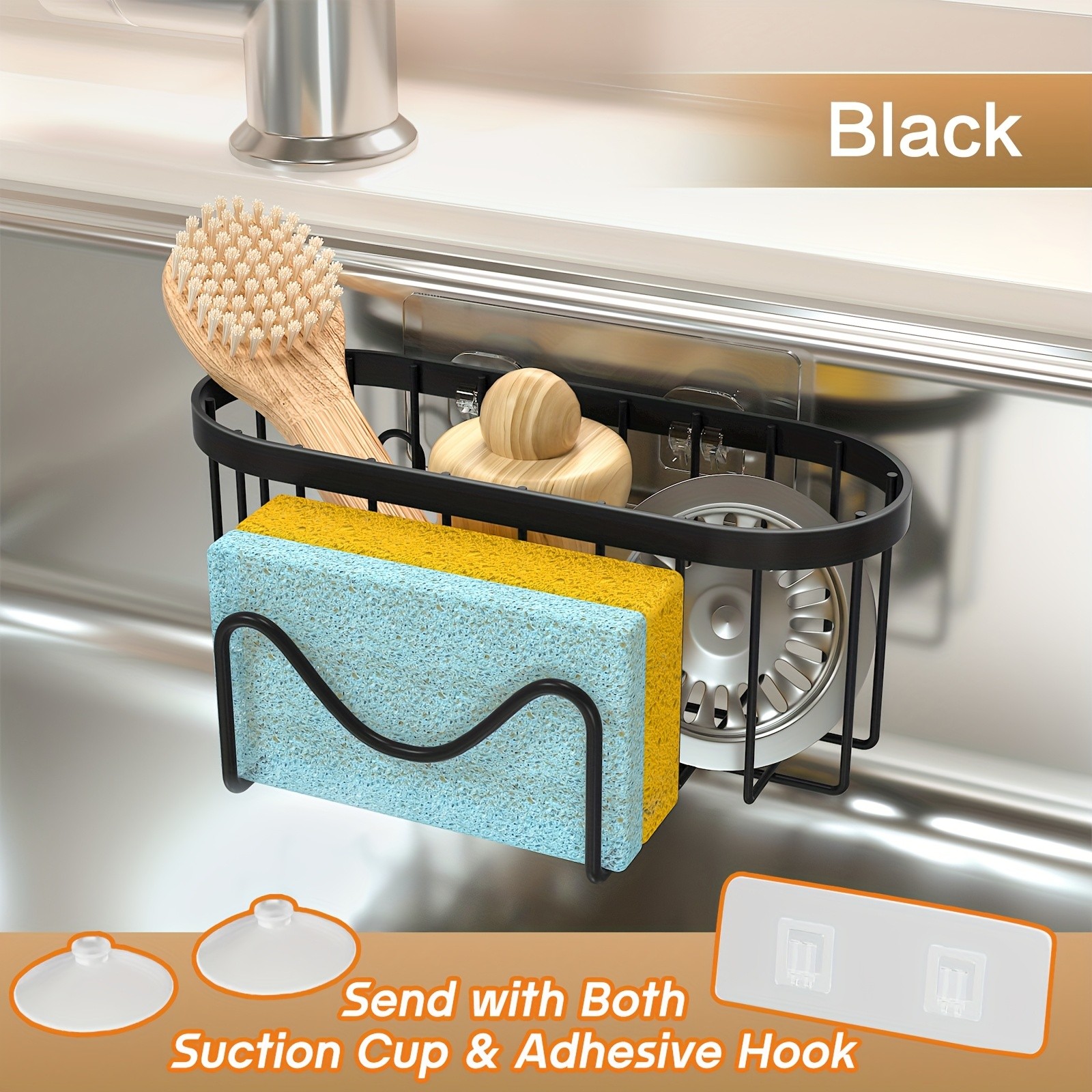 MCMLS 2-in-1 Stainless Steel Wall-Mounted Sink Caddy Heavy-Duty Over-Sink Storage Rack for Modern NZ Kitchens