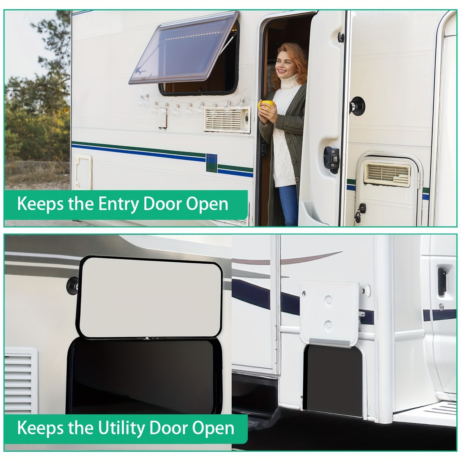 MCMLS Heavy-Duty Magnetic RV Door Holder  Anti-Collision, Non-Slip Door Stopper for NZ Campers, Motorhomes & Indoor Use
