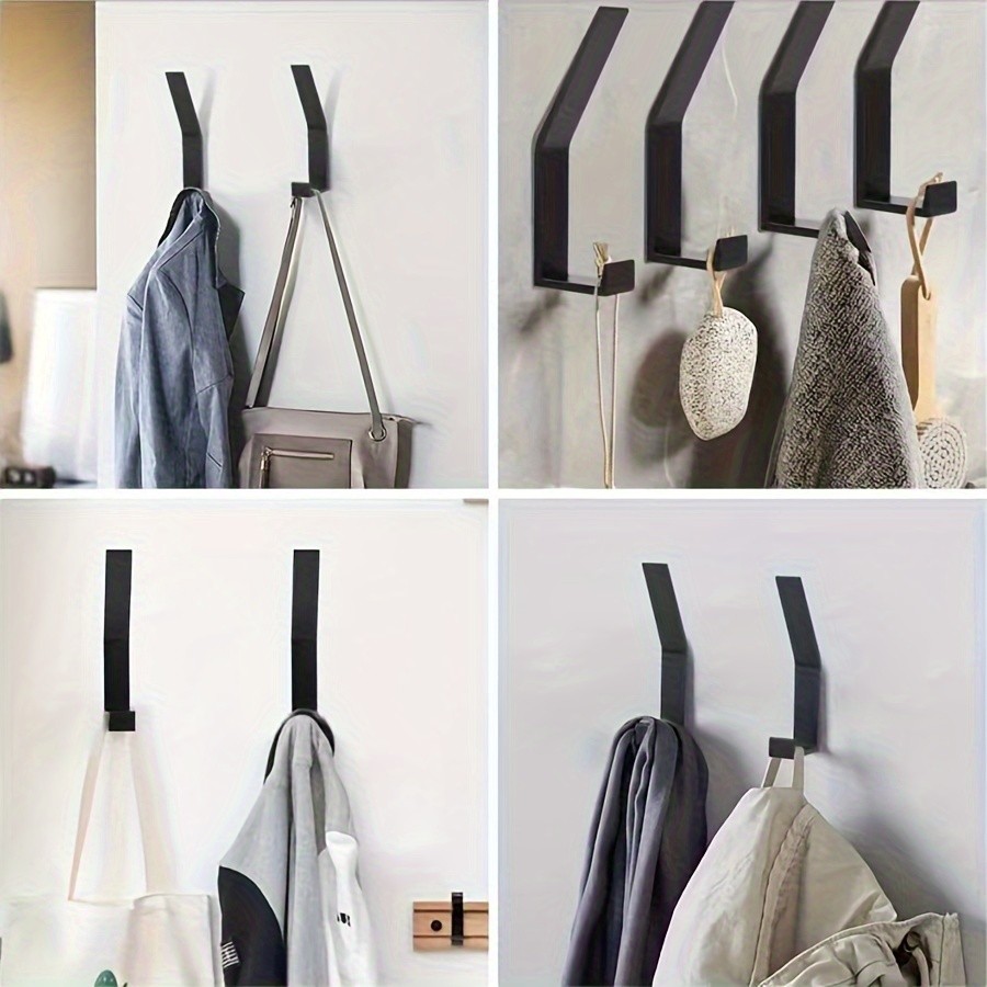 MCMLS Stainless Steel Double-Hook Wall Rack Set  6pcs Modern Space-Saving Mounts for NZ Hallways, Kitchens & Bathrooms