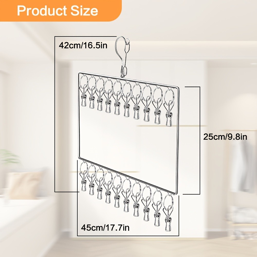 MCMLS Heavy-Duty Stainless Steel 2-Tier Hat Hanger Organizer  20-Clip Over-Door/ Ceiling Mount for NZ Closet & Laundry Storage