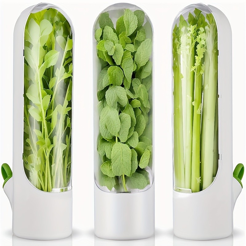 YUHUPHYLLIC Herb & Vegetable Preservation Pod  Fresh Coriander & Mint Container for Long-Lasting NZ Fridge Storage