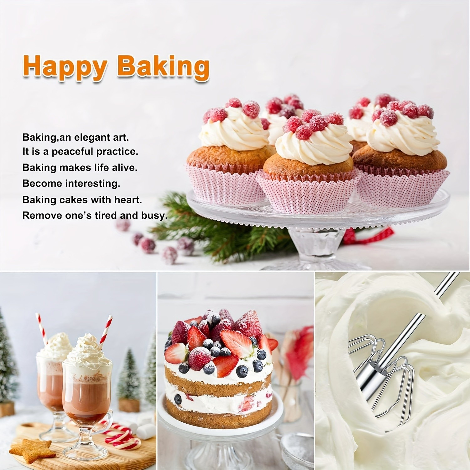 YUHUPHYLLIC Stainless Steel Semi-Automatic Hand Whisk  3-Loop Manual Whisk for Efficient Mixing & Milk Foam in NZ Kitchens