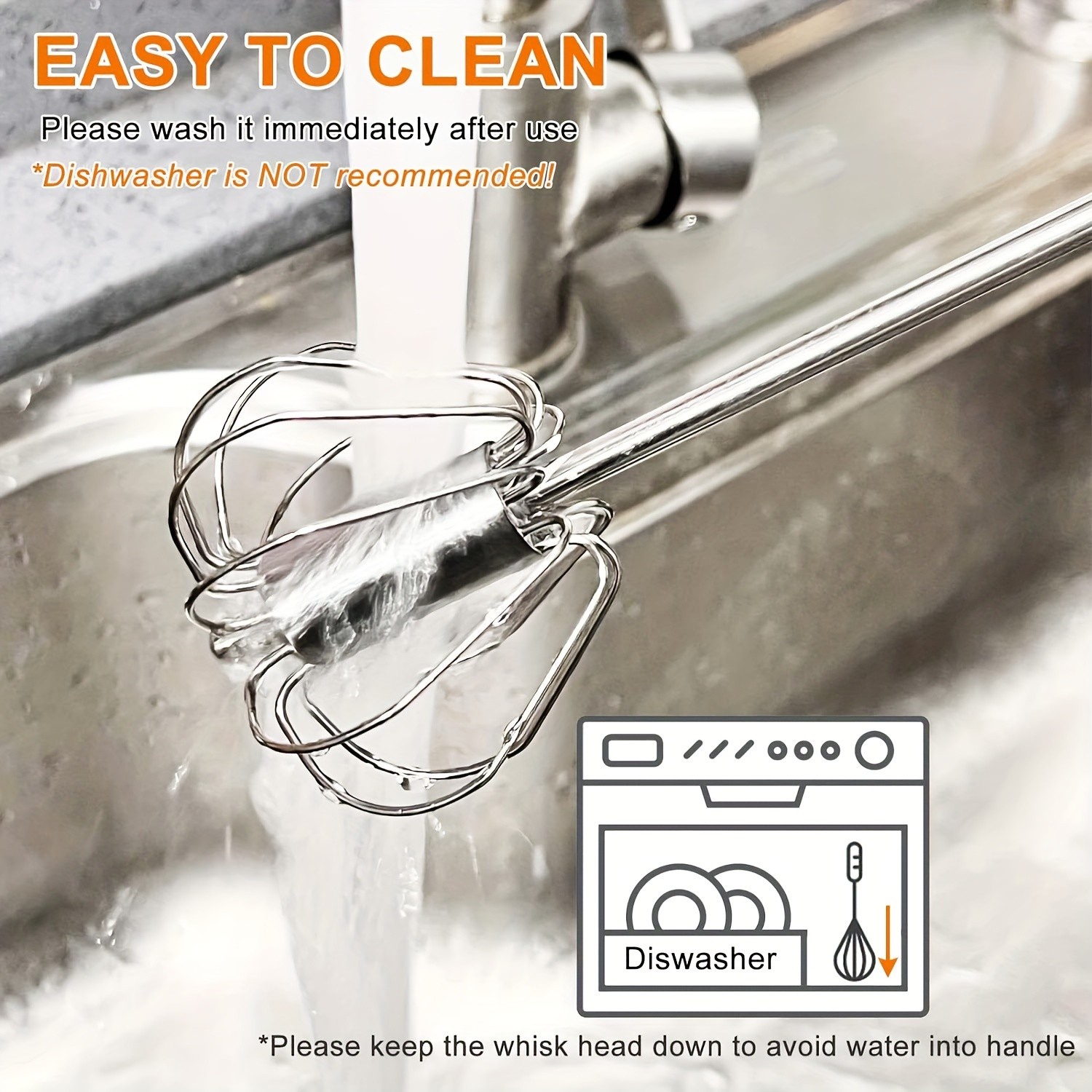 YUHUPHYLLIC Stainless Steel Semi-Automatic Hand Whisk  3-Loop Manual Whisk for Efficient Mixing & Milk Foam in NZ Kitchens