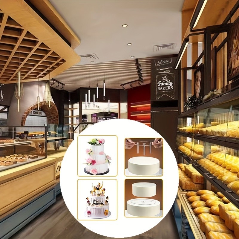 YUHUPHYLLIC 4pcs Reusable Cake Tier Set Transparent Dividers & Cake Pins for Multi-Layered Cakes