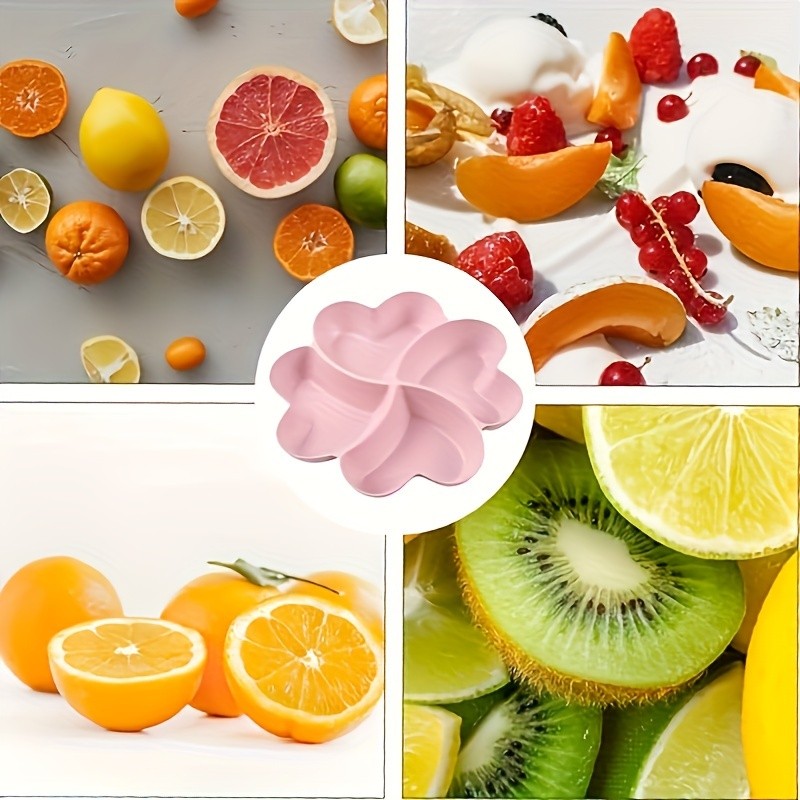 YUHUPHYLLIC Heart-Shaped Divided Fruit Tray  Reusable Snack & Dessert Platter for NZ Parties & Home Use