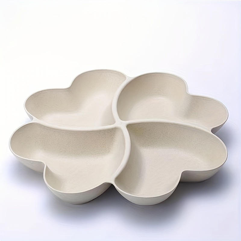 YUHUPHYLLIC Heart-Shaped Divided Fruit Tray  Reusable Snack & Dessert Platter for NZ Parties & Home Use