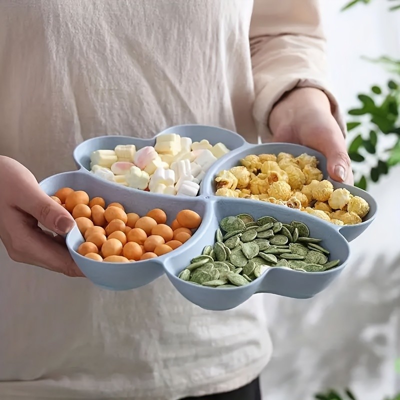 YUHUPHYLLIC Heart-Shaped Divided Fruit Tray  Reusable Snack & Dessert Platter for NZ Parties & Home Use