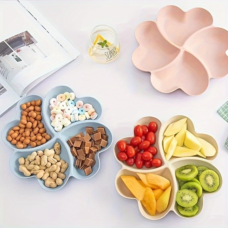 YUHUPHYLLIC Heart-Shaped Divided Fruit Tray  Reusable Snack & Dessert Platter for NZ Parties & Home Use