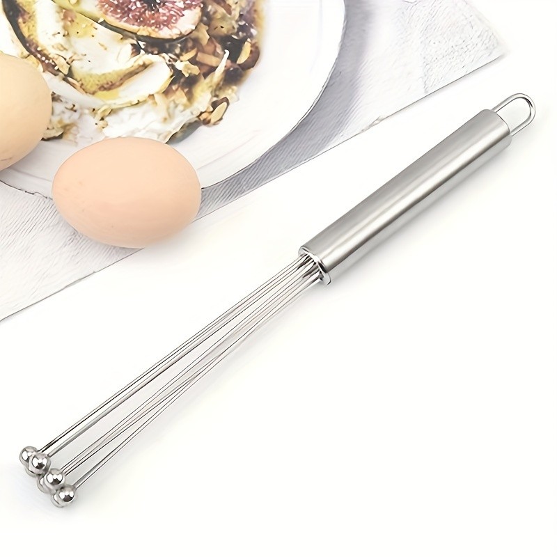 YUHUPHYLLIC 25.4cm Stainless Steel Bead Whisk  Handheld Egg, Cream & Sauce Whisk for NZ Kitchens