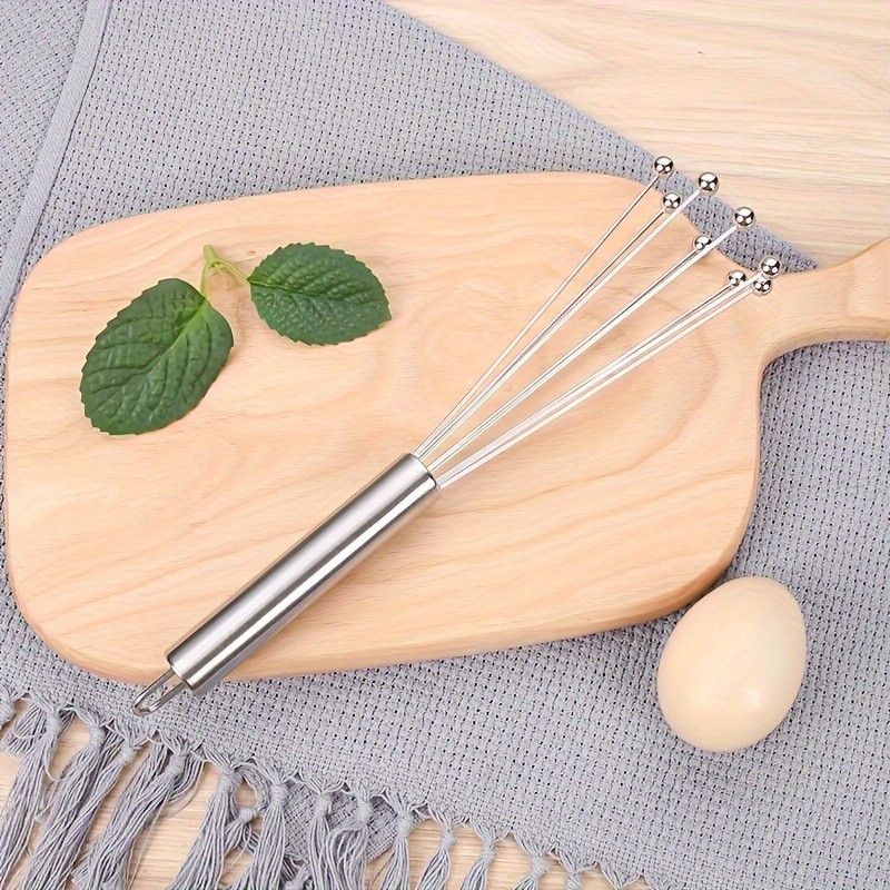 YUHUPHYLLIC 25.4cm Stainless Steel Bead Whisk  Handheld Egg, Cream & Sauce Whisk for NZ Kitchens