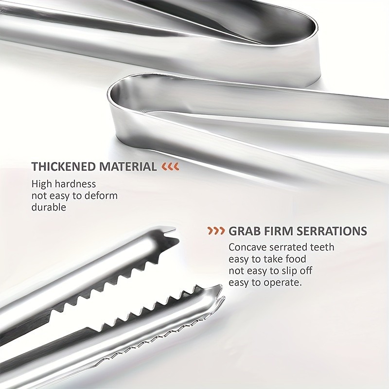 YUHUPHYLLIC Stainless Steel Ice Tongs  Multifunctional Food Tongs for NZ Kitchens, BBQs, and Buffets