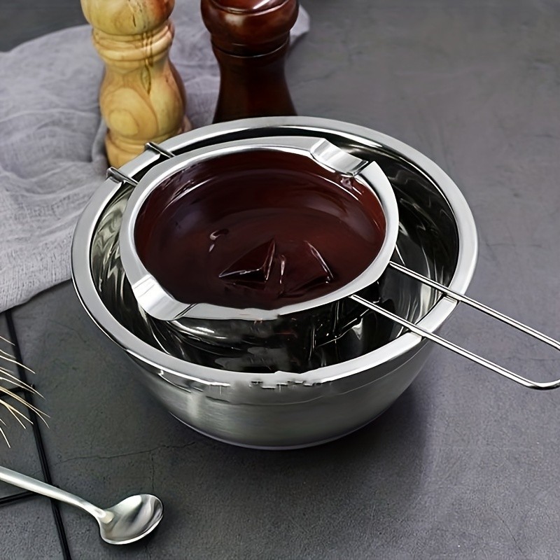 YUHUPHYLLIC Stainless Steel Chocolate Melting Pot Double Boiler for Baking, Fondue & Multi-Purpose Melting