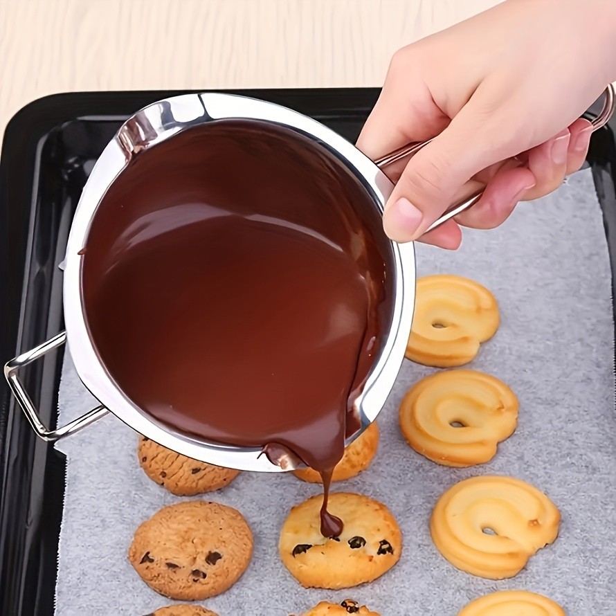 YUHUPHYLLIC Stainless Steel Chocolate Melting Pot Double Boiler for Baking, Fondue & Multi-Purpose Melting