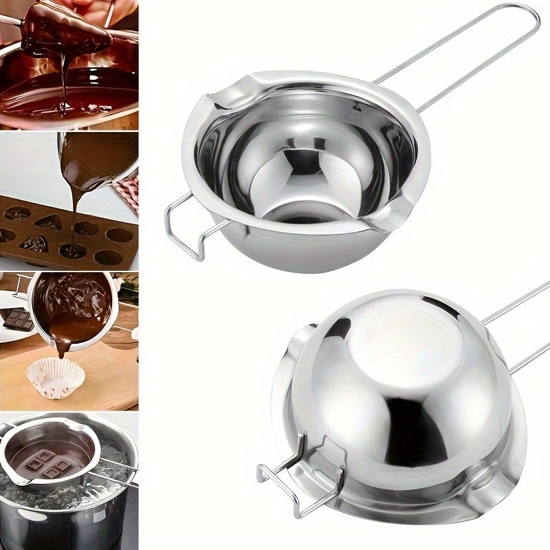 YUHUPHYLLIC Stainless Steel Chocolate Melting Pot Double Boiler for Baking, Fondue & Multi-Purpose Melting