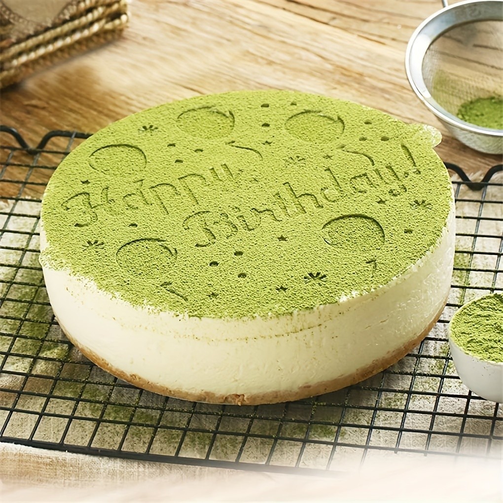 YUHUPHYLLIC 4pcs Cake Decorating Stencil Set PVC Tools for Cupcakes, Weddings & Parties