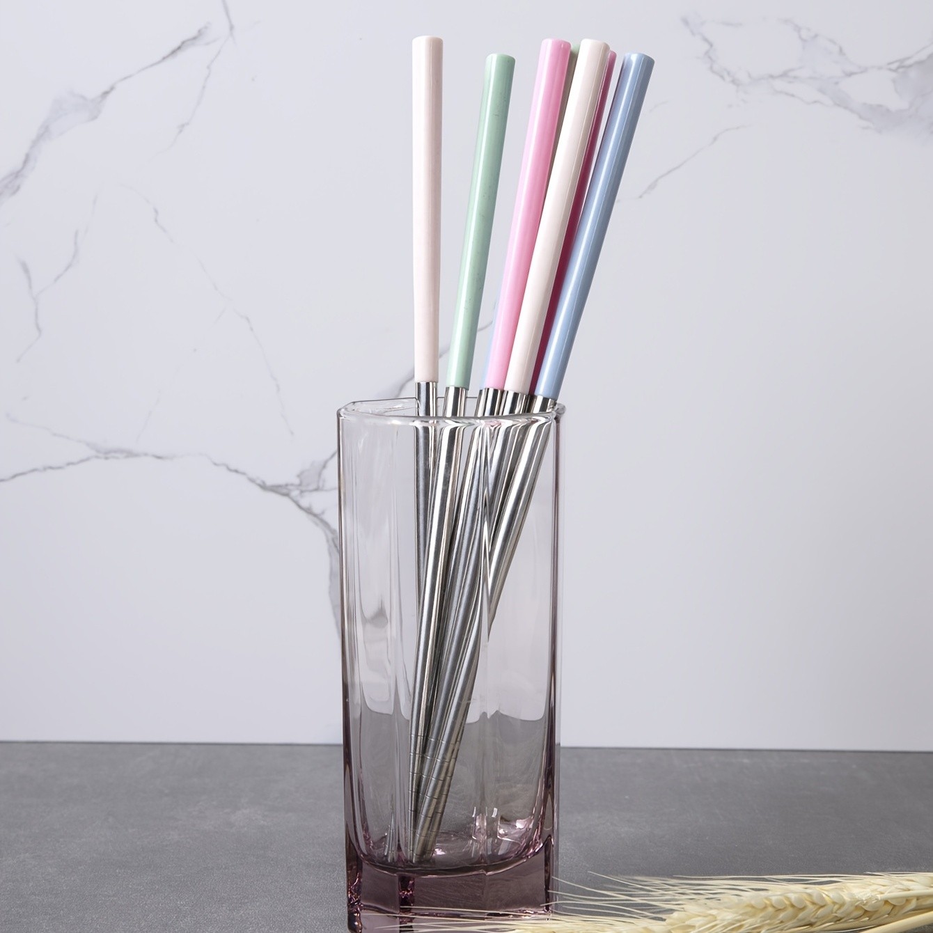 YUHUPHYLLIC 4 Pairs Stainless Steel Chopsticks  Reusable, Non-Slip, Dishwasher Safe Utensils for NZ Dining