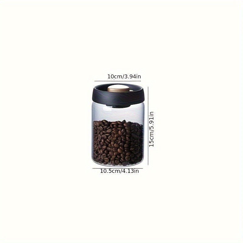 YUHUPHYLLIC Vacuum-Sealed Glass Storage Container  Moisture-Proof Pressure Pump Storage Jar for Coffee Beans, Tea & Nuts