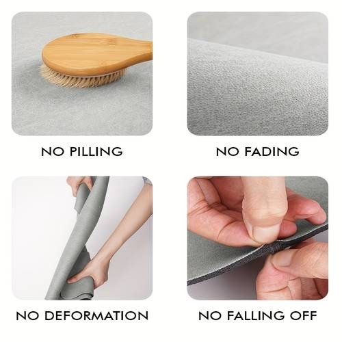 SIXHOME U-Shaped Toilet Mat  Ultra Absorbent, Quick-Dry, Non-Slip Bathroom Mat