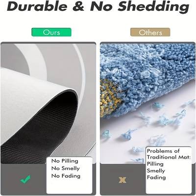 SIXHOME Ultra-Absorbent Quick-Dry Bath Mat  Non-Slip Rubber Backing, Soft Diatomaceous Earth Material