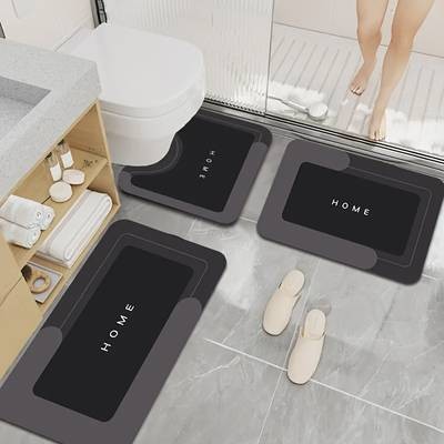 3pcs Diatomite Bathroom Rug Set Non-Slip, Soft & Absorbent Bath Mats for Kitchen, Entryway & Home Decor