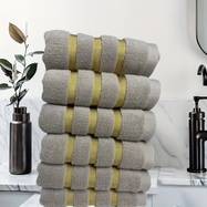 Luxury 6pcs Cotton Towel Set  Soft, Absorbent Hand Towels with Striped Pattern