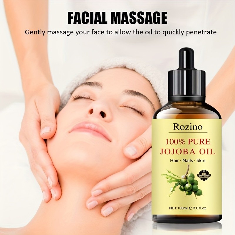 Natural Jojoba Oil Essential Oil  Versatile Skincare for Massage, Hair, Face, and More