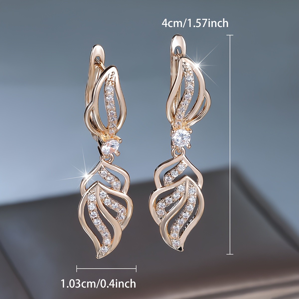 ANGOL Bohemian Style Elegant Leaf Hoop Earrings