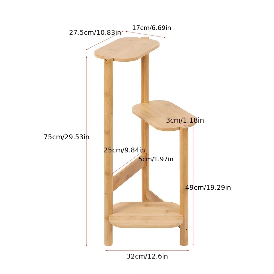 wisfor 3-Tier Bamboo Corner Plant Stand  Space-Saving and Stylish Solution for Indoor and Outdoor Use